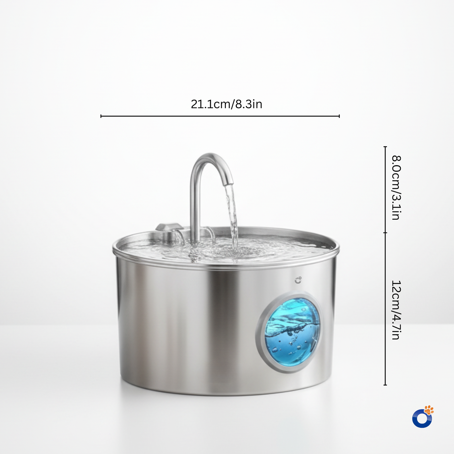 Petvou™ Stainless Steel Water Fountain (3.2L) | Automatic Pet Water Dispenser