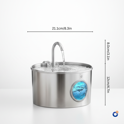 Petvou™ Stainless Steel Water Fountain (3.2L) | Automatic Pet Water Dispenser
