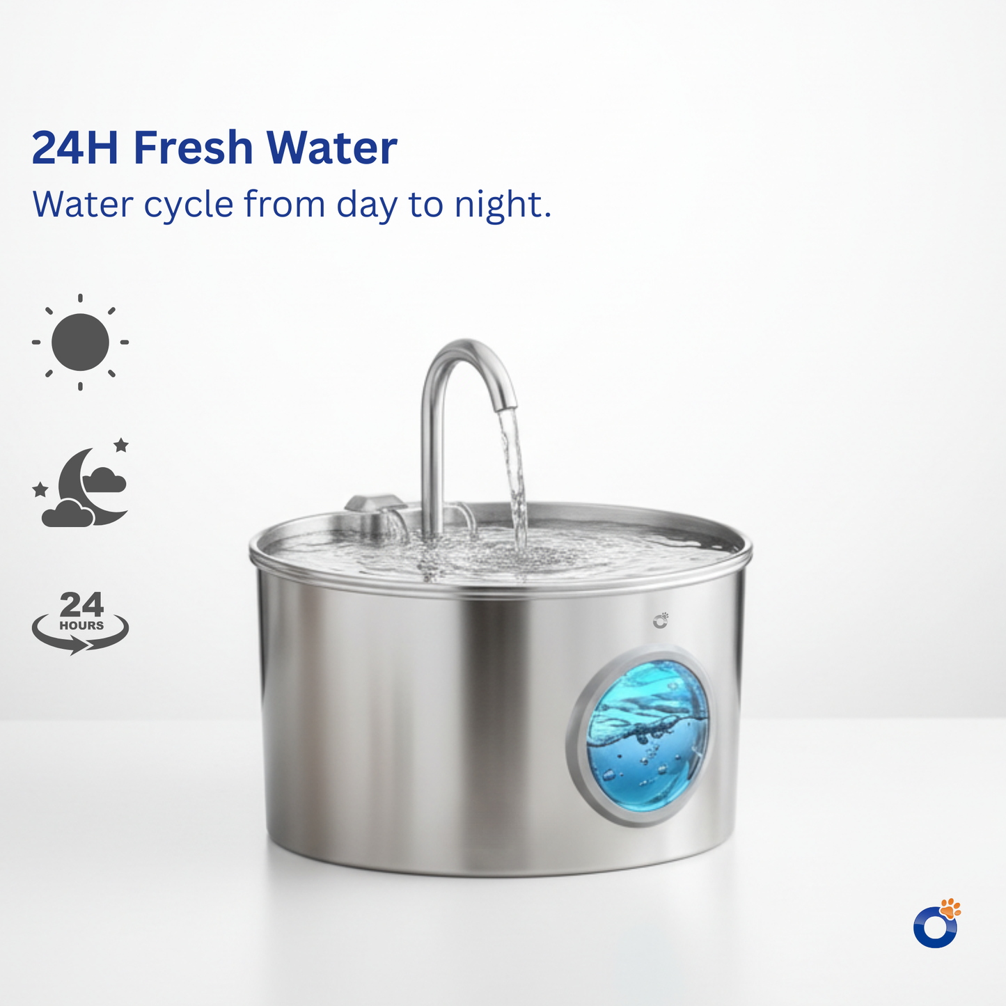 Petvou™ Stainless Steel Water Fountain (3.2L) | Automatic Pet Water Dispenser