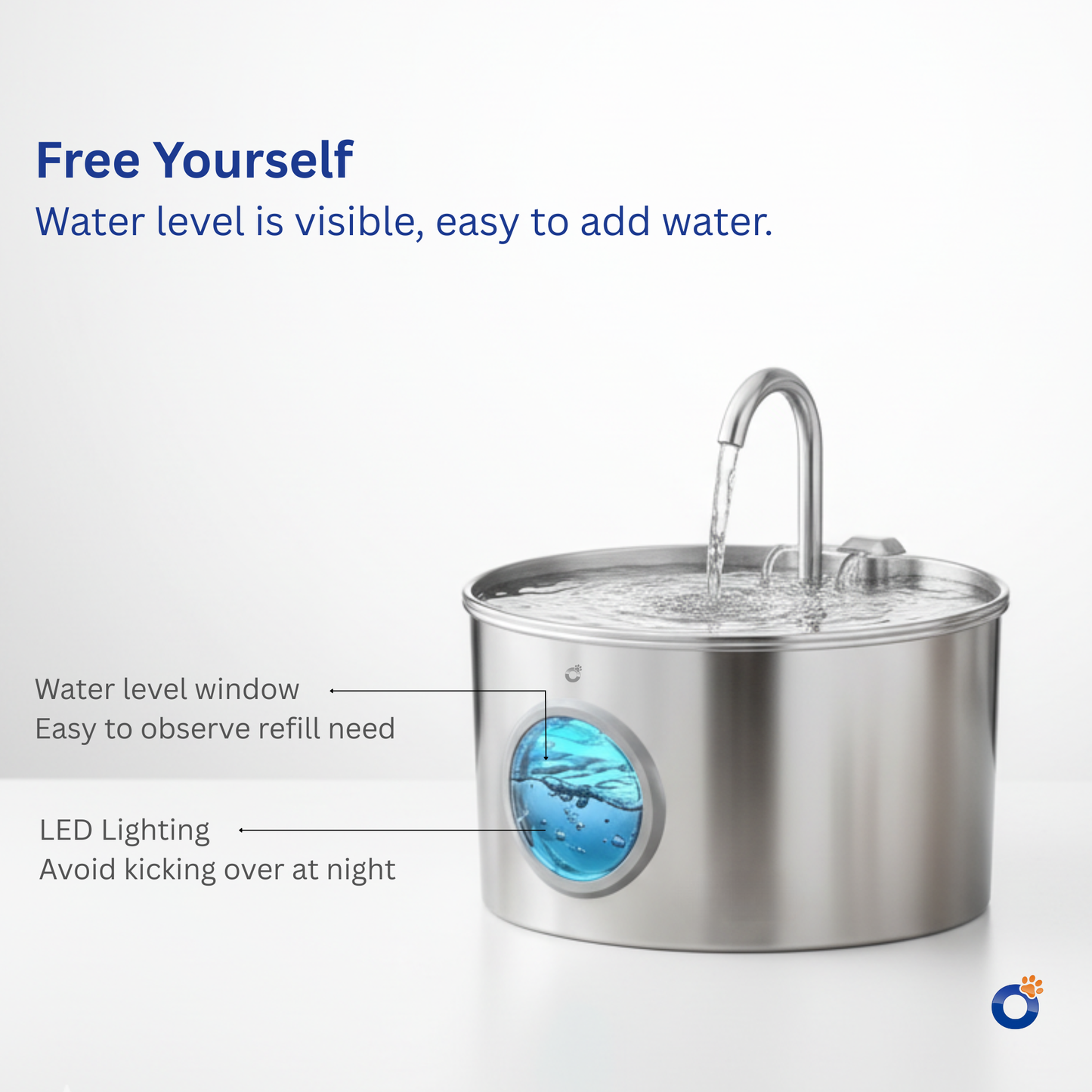 Petvou™ Stainless Steel Water Fountain (3.2L) | Automatic Pet Water Dispenser