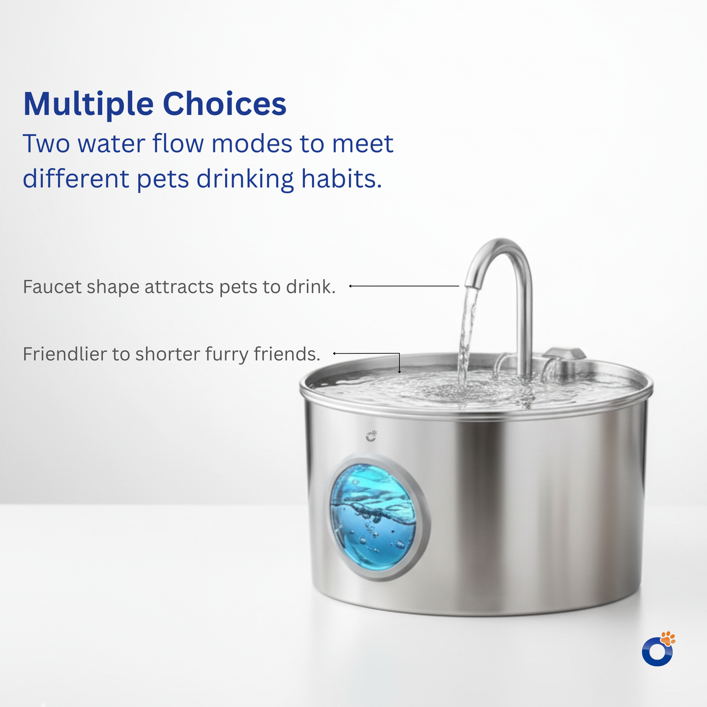 Petvou™ Stainless Steel Water Fountain (3.2L) | Automatic Pet Water Dispenser