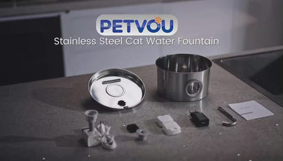 Petvou™ Stainless Steel Water Fountain (3.2L) | Automatic Pet Water Dispenser